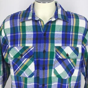Camicia vintage taglia grande Jac Dee Cee plaid flanella caccia fodera trapuntata bottone - Foto 1 di 9