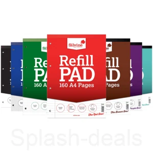 Silvine A4 Refill Pad - 160 Pages 75 gsm - Lined, Margin, Square, Graph & Plain - Picture 1 of 18