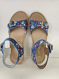 Strawberry Print Blue Buckle Sandals Uk Size 4 - Picture 1 of 5