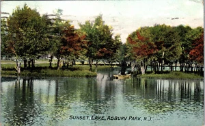 Postkarte Sunset Lake, Asbury Park, New J. Postiert gestempelt PC236 - Bild 1 von 2