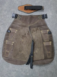 Top Farriers Tools Full Leather Deluxe Chaps No Canvas Genuine 27'' Long Apron - Picture 1 of 8