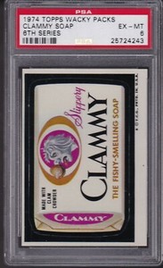 1974 Topps Wacky Packages CLAMMY SOAP PSA 6 ex/mt Series 6 Packs tough title  