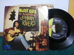 JOHNNY RIVERS MUDDY RIVER & RESURRECTION   PIC SLEEVE     NEAR MINT. 45 - Picture 1 of 1
