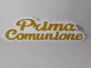 PORTA CONFETTI E SCRITTA POLISTIROLO PRIMA COMUNIONE 2 in 1 - 58x15x6cm - Foto 1 di 3