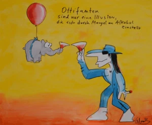  Otto Waalkes Pigmentdruck Leinwand "Ottifanten sind nur eine Illsion" - Bild 1 von 1