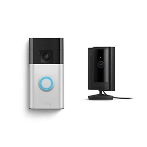Ring Battery Doorbell with Smart Wi-Fi 2 Way Audio and Plug-in Indoor Camera - Picture 1 of 18
