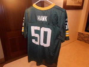 PRE-OWNED NFL GREEN BAY PACKERS A.J. HAWK #50 REEBOK JERSEY YOUTH SIZE XL 18-20 - Picture 1 of 4