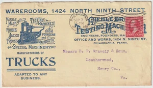 Philadelphia PA 1898 Blue Illust advt RIEHLE BROS testing machine TRUCKS (d152) - Picture 1 of 2