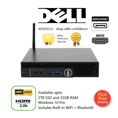 Dell 7040 3040 Micro PC i7-6th 2TB SSD 32GB RAM Bluetooth +WiFi +HDMI Win10 FAST - Image 1 of 4