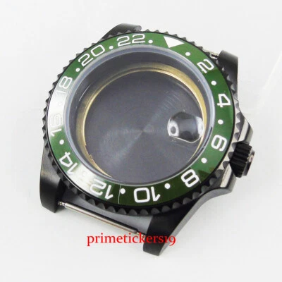 PVD Plated 40MM Watch Case Green Bezel Sapphire Glass Fit MIYOTA Movement - Image 1 of 4