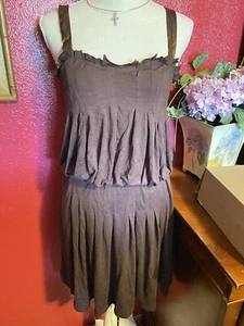 Women Dress by Aziz Beautiful Brown, Satin Straps Sz M Roxy Rose - Picture 1 of 3