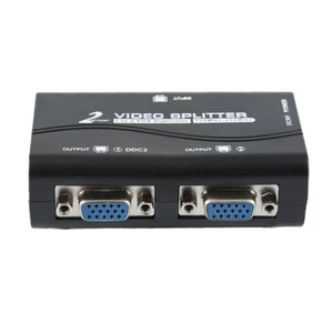 2 1 PC to 2 Monitor Split Screen Adapter Duplicator VGA Splitter Video Splitter - Photo 1/7