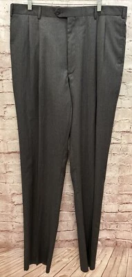 Jos A Bank Signature Collection Suit Pant Mens 100% Wool Pleated Gray 40 Long - Image 1 of 4