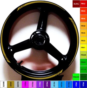 "CALCOMANÍAS DE CINTA DE RUEDA DE LLANTAS DE BICICLETA DE MOTOCICLETA PERSONALIZADAS DORADAS METÁLICAS 17" - Imagen 1 de 12