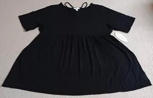 New With Tags Boutique Womens Size 2X Black Rayon Blend Short Sleeve Dress 23 - Picture 1 of 11