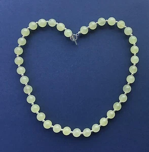 18" Lime green natural stone necklace with silver spacer beads NKL990016 - Picture 1 of 1