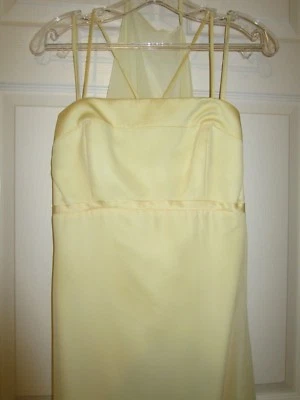 Vestido largo de noche de cóctel formal de dama de honor con chal de graduación amarillo talla 8 Foto 1 de 4