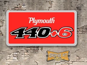 Plymouth 440+6 Six Pack Novelty License Plate Red - Bild 1 von 1
