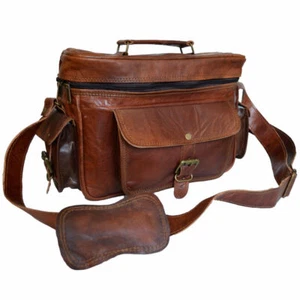 Bolso Mensajero de Cuero Cámara DSLR SLR Estuche Acolchado Cartera Bandolera Bolsos - Imagen 1 de 11