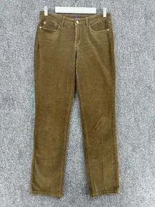 NYDJ Pants Womens 4 Brown Corduroy Mid Rise Straight Leg Shaping Stretch Casual - Picture 1 of 15
