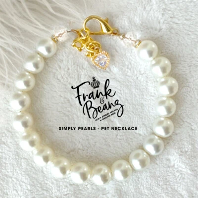 Handmade Elegant Pearls Dog Necklace for Dogs Cat Collar Luxury Pet Jewelry - Image 1 of 4