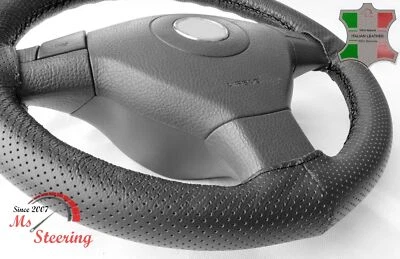 FOR JEEP COMPASS 12-16 BLACK PERF LEATHER STEERING WHEEL COVER BLACK STIT - Image 1 of 4