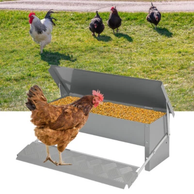 Futterautomat hühner Futterspender mit Trittklappe Geflügel Trog 5KG Futtertrog - Bild 1 von 4