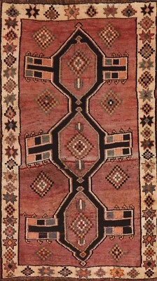 Geometric Traditional Lori Rug 4x6 Wool Hand-knotted Vintage Carpet - Image 1 of 4