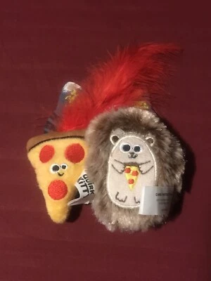 Quirky Kitty Hedge Hog & Pizza 2 pack All Natural Catnip Cat Toys Pet Toy New - Image 1 of 4