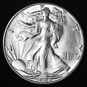 BU 1946-D Walking Liberty SILVER Half Dollar UNCIRCULATED UNC MS  - Picture 1 of 2