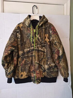 Mossy Oak Walls Mens Camo / Black Reversible Hooded Insulated Hunting Coat  - Image 1 of 4