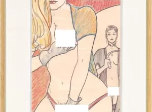Leone Frollo nude drawing modernist female Italian erotic reclining comic S&M - Picture 1 of 3
