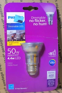 Philips PAR16 Bright White 4.4W = 50W LED Indoor Flood Light Bulb new bx162c - Picture 1 of 1