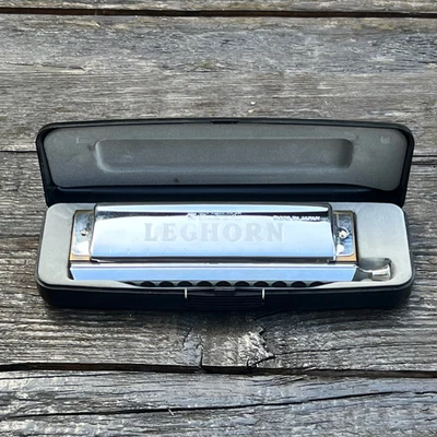 Vintage Suzuki SC-48 Leghorn Harmonica 12 Hole Chrome with Case Made in Japan - Image 1 of 4