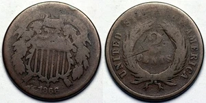 1866 Two Cent Piece - Picture 1 of 1