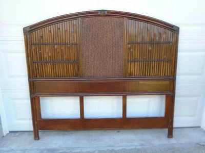 Cabecero Pelican Reef bambú tamaño queen ratán Indias Occidentales colonial británico Foto 1 de 4