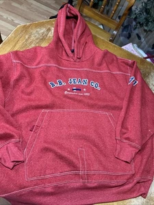 Vintage Bugle Boy B.B. Jean Co '77 Kapuzenpullover 2XL Hoodie Rot Y2K - Bild 1 von 7