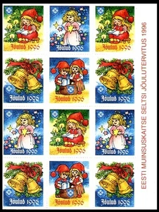 CINDERELLA 033 1996 Estonia Christmas Heritage Conservation Society SHEET SUV193 - Picture 1 of 1