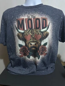 Gildan Soft style Bleached Tee, In The Mood Graphic Bleached Tees - Picture 1 of 2