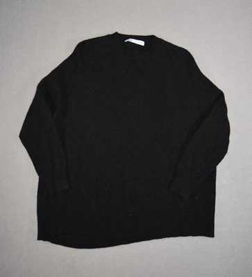 Suéter Zara Mujer Grande Negro Lana Cuello Redondo Pullover De Gran Tamaño Tejido Foto 1 de 4