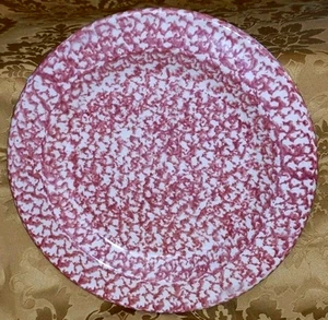 Plato de cena de esponja roja Roseville Henn Pottery Workshops 10" - Imagen 1 de 3