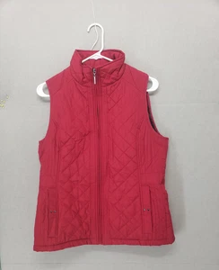 Weatherproof Vest Women Small Red Quilted Puffer Faux Fur Lined Sleeveles Jacket - Picture 1 of 18