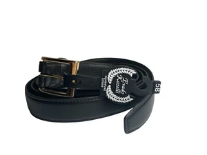 Evado Kazelli Signature Series Premium Black Leather Belt 58” Gold Buckle New - Imagen 1 de 4