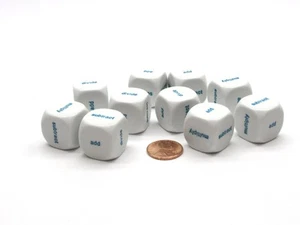 Pack of 10 20mm Math 4 Function Word Dice (add-subtract-multiply-divide) - White - Picture 1 of 1
