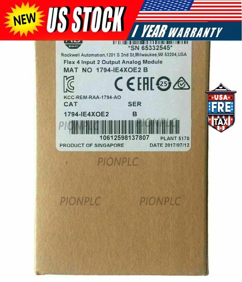 AB New Factory Sealed 1794-IE4XOE2 SER B Flex 4 Input 2 Output Analog Module - Image 1 of 1