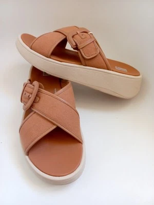 NUEVO AJUSTE FLOP SANDALIAS DE LONA CON HEBILLA talla EU 39 UK 6 Foto 1 de 4