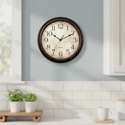 Compact Silent Wall Clock - 8.5 Inch Retro Analog Timepiece for Home & Office - Image 1 of 4