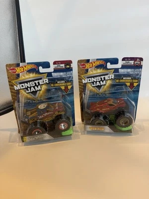 Camión Monster Jam Hot Wheel con coche reaplastable 1:64 lote de 2 envío gratuito Foto 1 de 4