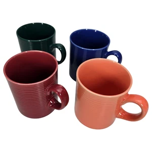 Japan 4 Kaffeetassen Tassen Gerippt Tee 3,75" Japan Griffe Menge Vier P1 Vintage - Bild 1 von 12
