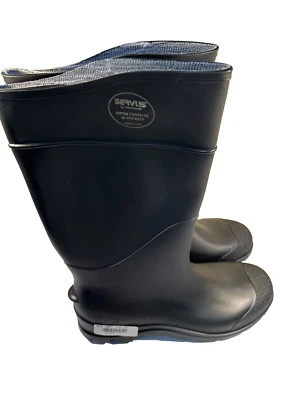 Servus Comfort 15" PVC Steel Toe Men's Work Boots, Black size12-MADE IN USA - Image 1 of 4